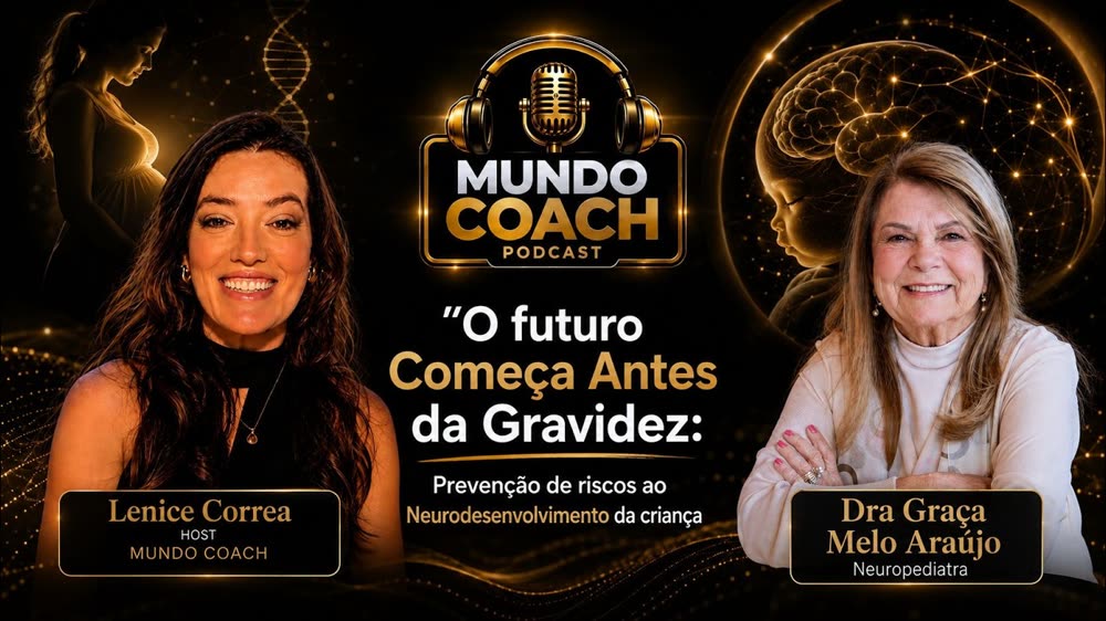 Capa do episódio 119 do Podcast Mundo Coach, com Lenice Correa e a Dra. Graça Melo Araújo